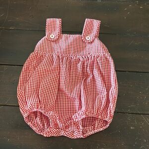 Red Gingham Baby Romper
